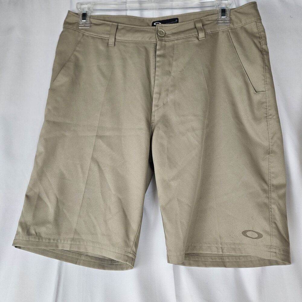 Oakley‎ Mens Casual Shorts Gray Flat Front Stretch Classic Rise Pockets 33W